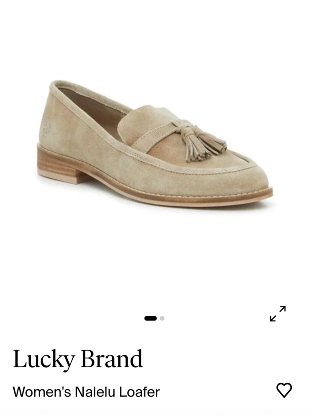 Lucky Brand Nalelu Suede Tassel Loafer - Sand